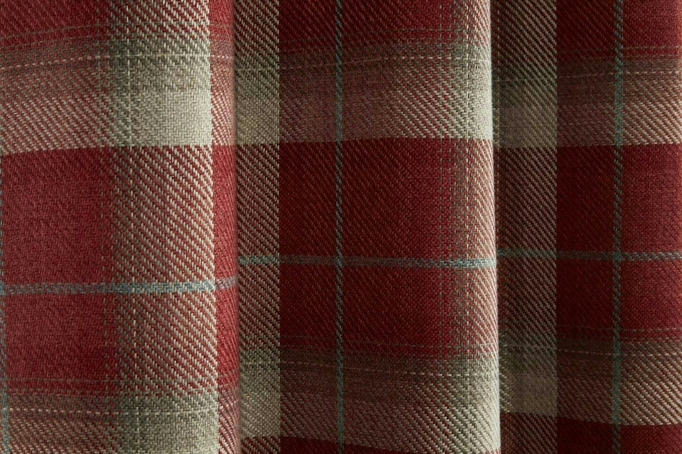 image 1 of Carnoustie Eyelet Blackout Curtains - Red - 117cm x 183cm