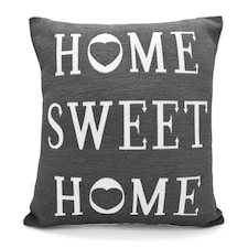 Home Sweet Home Cushion - 43cm x 43cm Grey | Charcoal