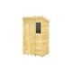 image 2 of 6 x 5 Feet Pent Shed - Single Door With Windows - Wood - L147 x W185 x H201 cm Brown