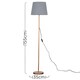 image 3 of ValueLights Charlie Copper Floor Lamp Grey Taper Shade & Bulb Grey