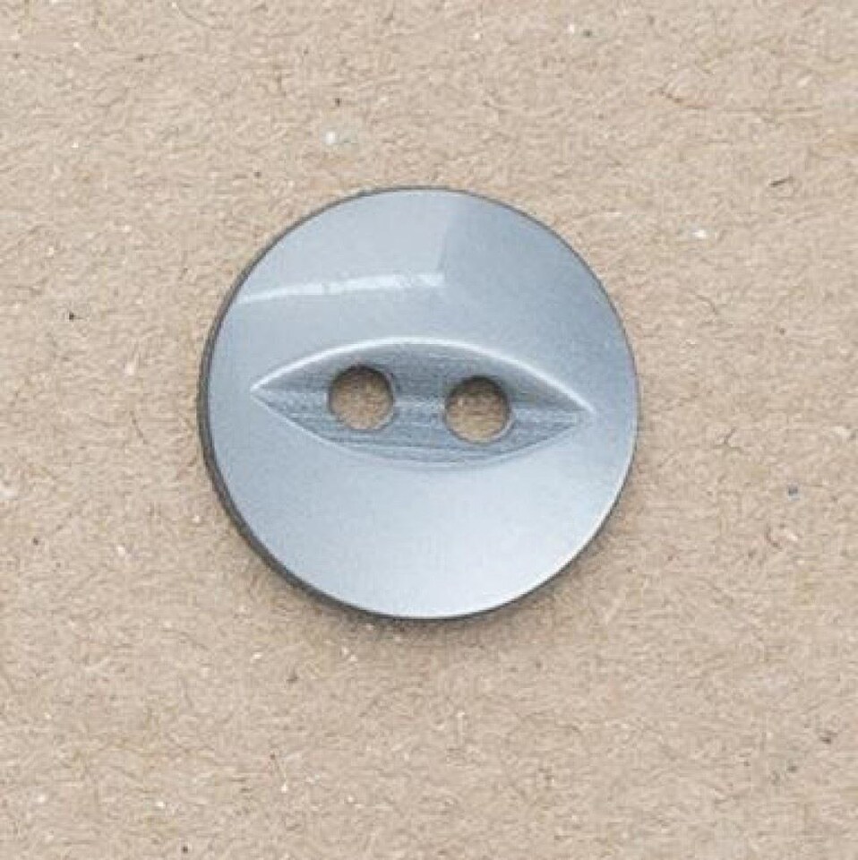 Minerva Grey Round Fish Eye Buttons for Dressmaking - 19mm - per value pack of 100