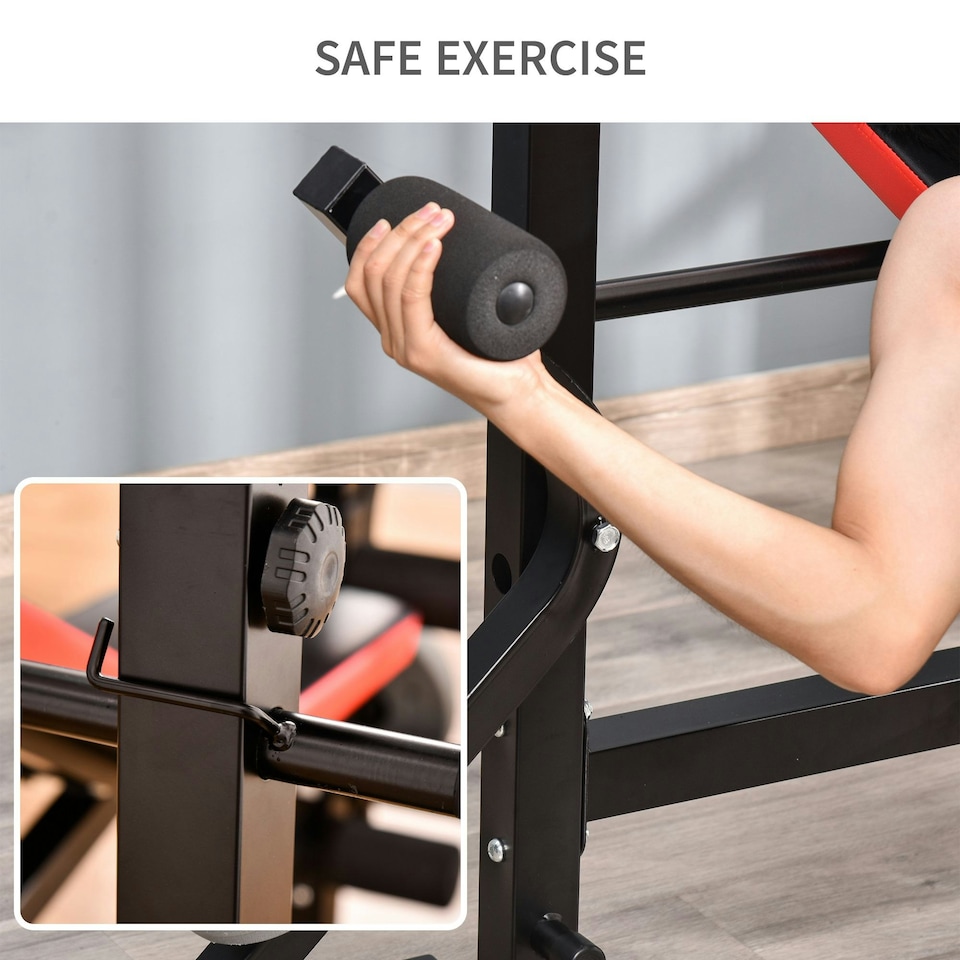 image 1 of HOMCOM Multi-Function Adjustable Weight Training Bench Gym Fitness Lifting
