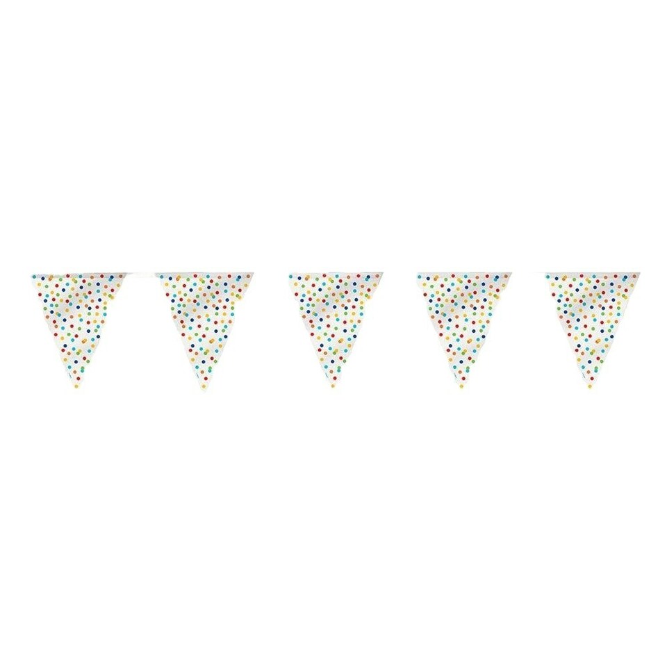 Unique Party Plastic Polka Dot Banner - Multicoloured - One Size