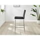 image 3 of Furniturebox 2x Milan Bar Stools Black Velvet Silver Legs