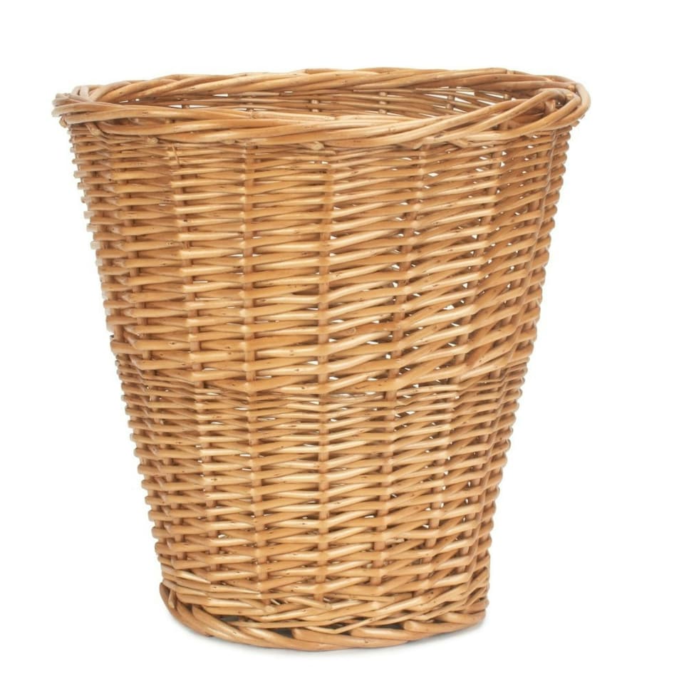 image 1 of Light Steamed Wicker Waste Paper Bin | Brown | Brown | One Size