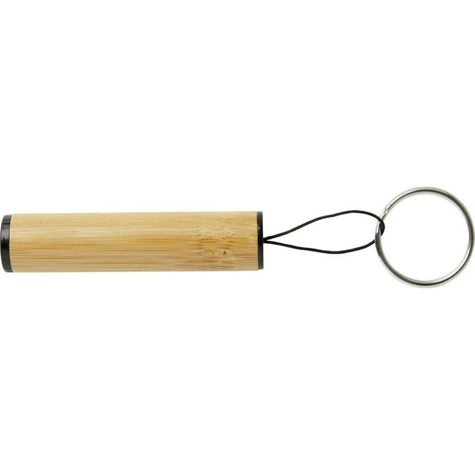 image 1 of Cane Bamboo Keyring Torch - Natural - 12cm x 1.5cm