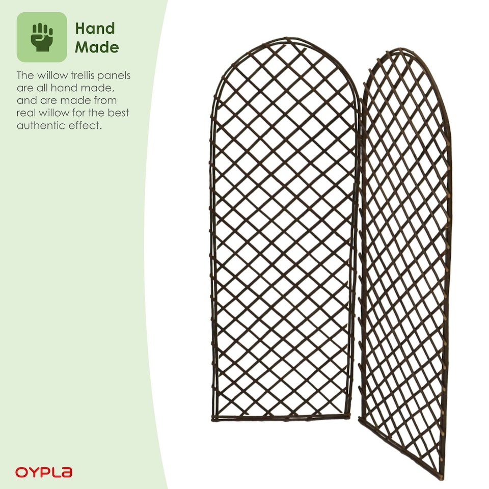 image 1 of Set of 2 Willow Trellis Fencing Panel Screen Climbing Trellises