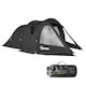 image 9 of Outsunny 3-4 Persons Tunnel Tent, Two Room Camping Tent with Windows, Black