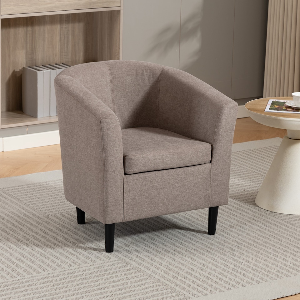 image 1 of Beulah Fabric Accent Chair | Brown | Brown | One Size