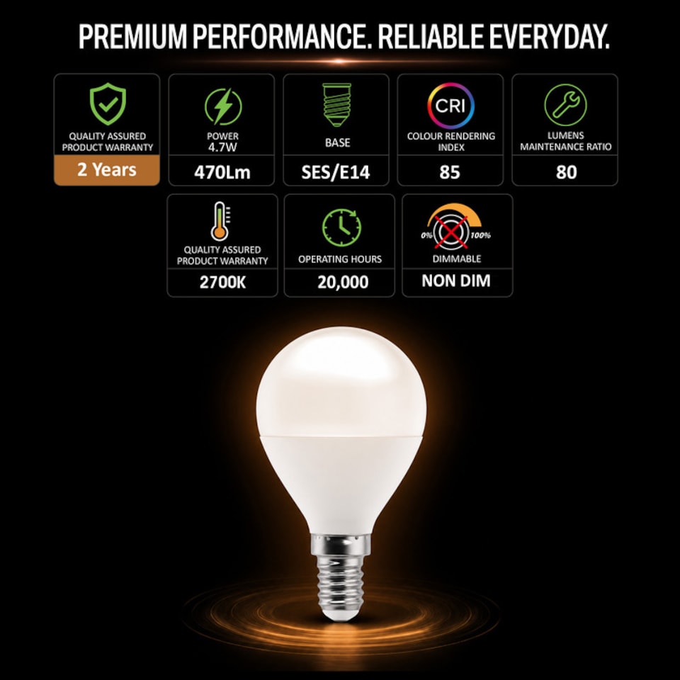 image 1 of BELL Lighting SES E14 LED Golf Ball 4.7W Light Bulb Natural White 4000K