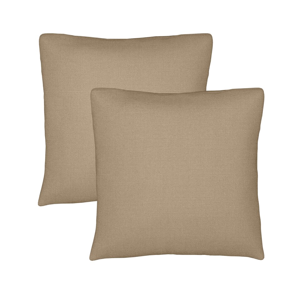 image 1 of Covers&All Sunbrella Throw Pillows Set of 2, Square 24 in x 24 in, Canvas Antique Beige