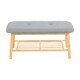 image 1 of Living and Home Bamboo Shoe Bench with Upholstery for Entryway