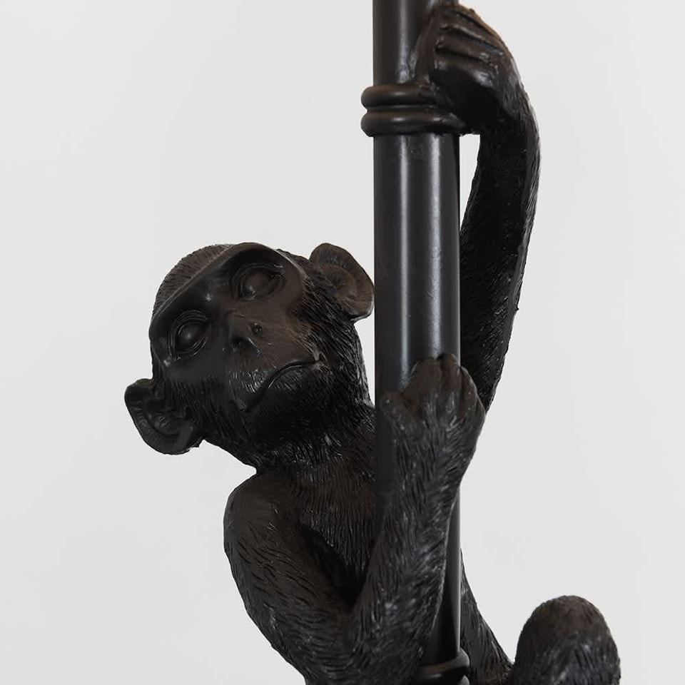 image 1 of ValueLights George Monkey Hanging Modern Black Floor Lamp Base | Black