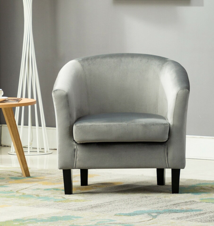 image 1 of Velvet Fabric Tub Chair Armchair Club Chair