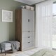 image 2 of 2 Door 3 Drawer Wardrobe with Hanging Rail - Modern Bedroom Storage Furniture | Brown | Oak with Grey Doors | 1