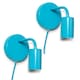image 4 of ValueLights Jordy Pair of - Plug in Colour Pop Blue Easy Fit Wall Lights