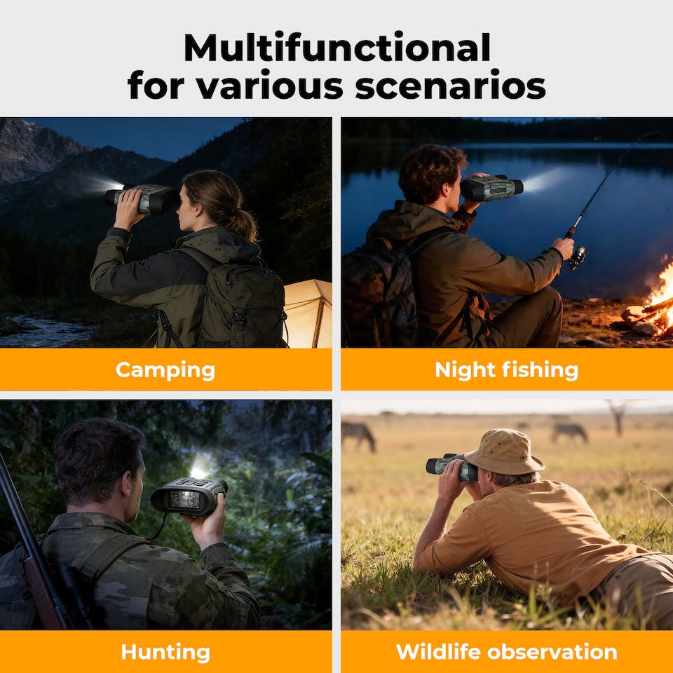 image 1 of Spector Night Vision Goggles 4K UHD Binoculars 11x Digital Zoom with LCD Screen