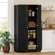 image 2 of HOMCOM 172cm Wooden Storage Cabinet Cupboard With 4 Shelves Black