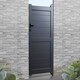 image 1 of Pedestrian Gate 900x2200mm Grey - Horizontal Solid Infill and Flat Top Grey