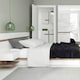 image 4 of Chelsea Bedroom 3 Door Wardrobe with Mirror in White with a Truffle Oak Trim
