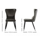 image 7 of Single New York Modern Velvet Dining Chair with High Back, Black Metal Legs Grey | Silver End Tips