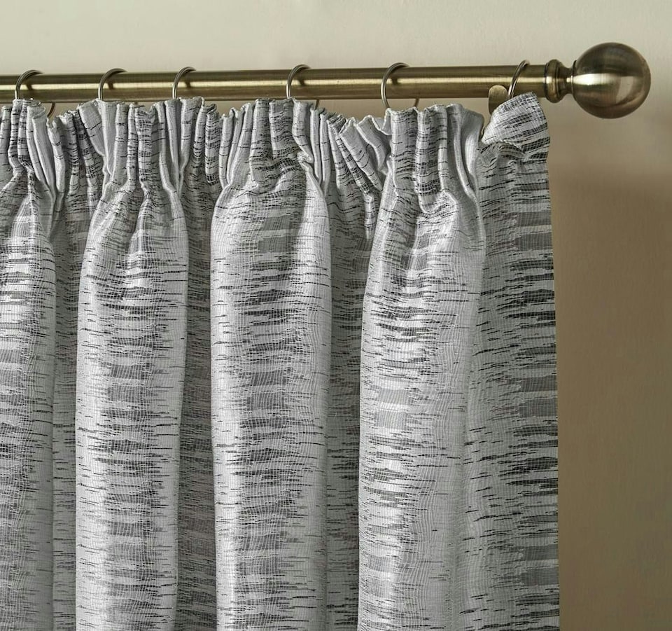 image 1 of Reflect Pencil Pleat Taped Lined Curtains - 168cm x 229cm - Silver