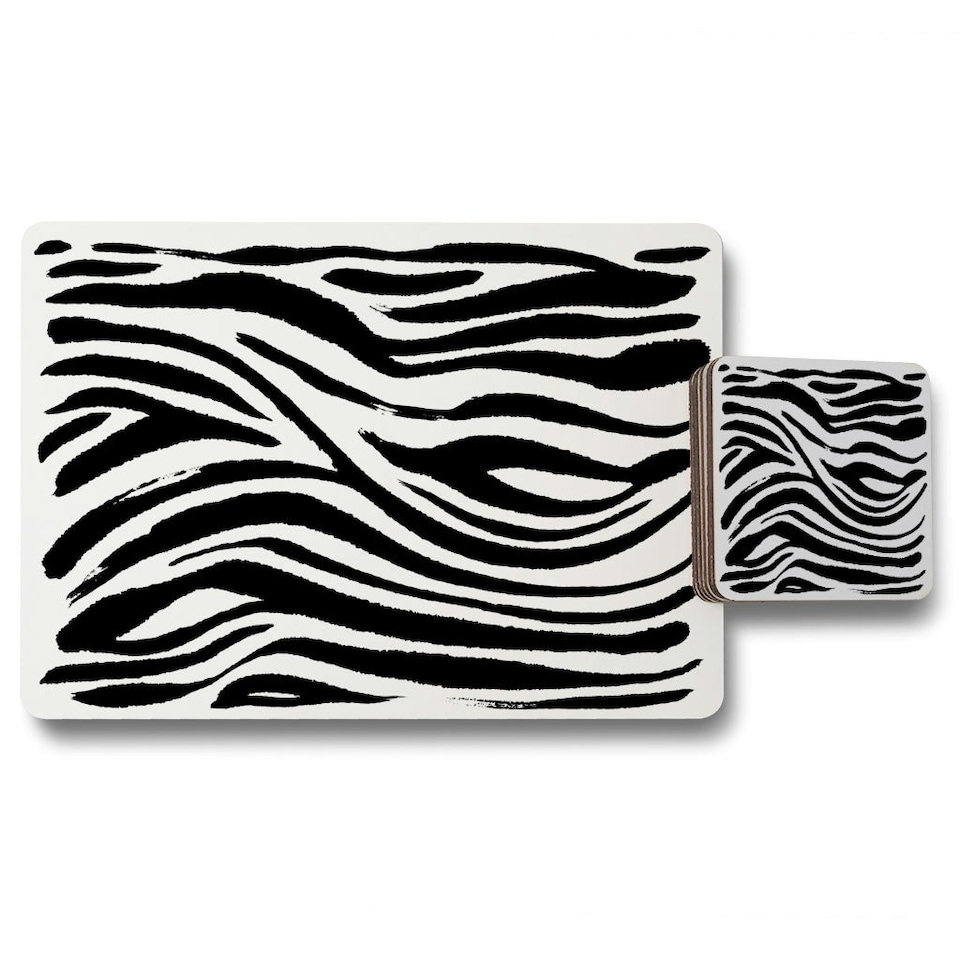 Zebra Stripes Print (Placemat & Coaster Set)