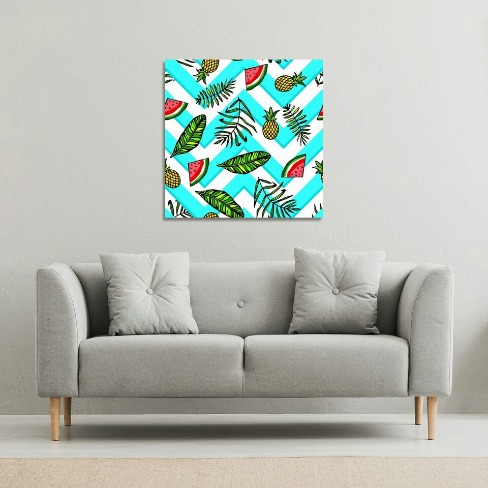 image 1 of Pineapple & Watermelon (Canvas Print) 90 x 90 x 4cm