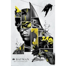 Batman 80th Anniversary 122 Poster - Grey/Black/Yellow - One Size