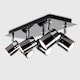 image 3 of ValueLights Rosie Rectangular 6 Way Black Chrome Adjustable Ceiling Spotlight