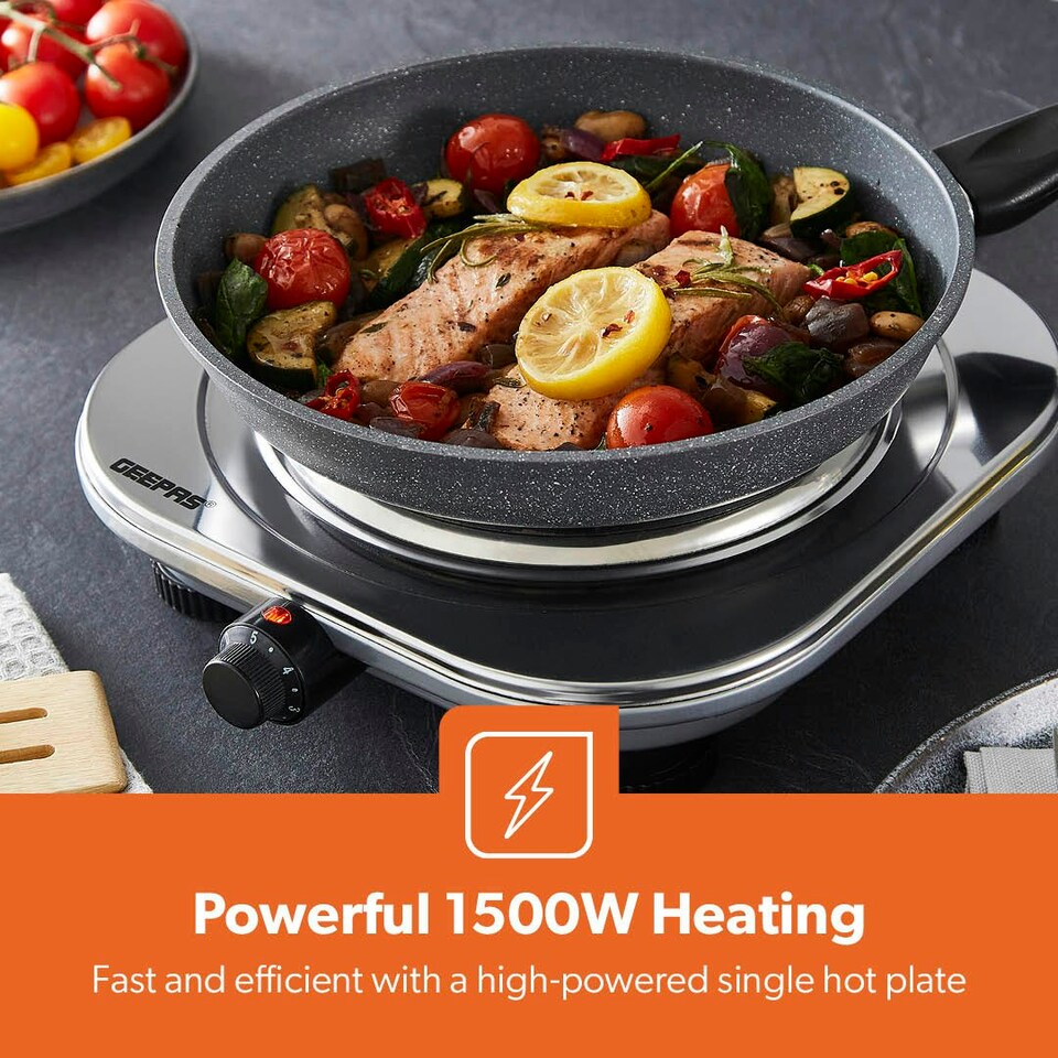 image 1 of GEEPAS 1500W Stainless Steel Single Hot Plate