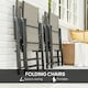 image 8 of Outsunny 5 PCs Garden Dining Set, Folding Chairs and Metal Top Table Grey