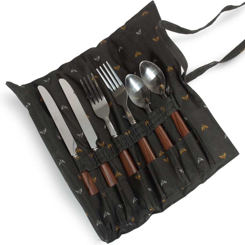 image 1 of 2 Person Nature Pattern Butterfly Lidded Fitted Picnic Basket