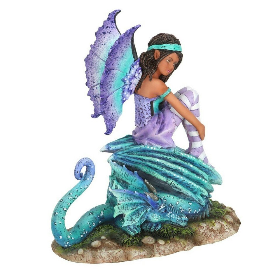 image 1 of Amy Brown Dragon Perch Fairy Figurine - Multicoloured - One Size