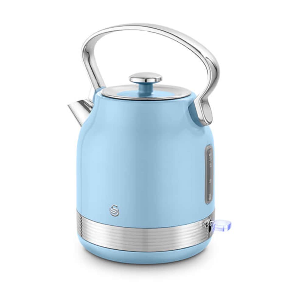 image 1 of Swan Retro Revive Blue Traditional Kettle & 2 Slot Toaster Set