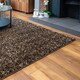 image 3 of KUKOON Chocolate Brown Mottled Shaggy Living Room Area Rug 80cm x 150cm Brown