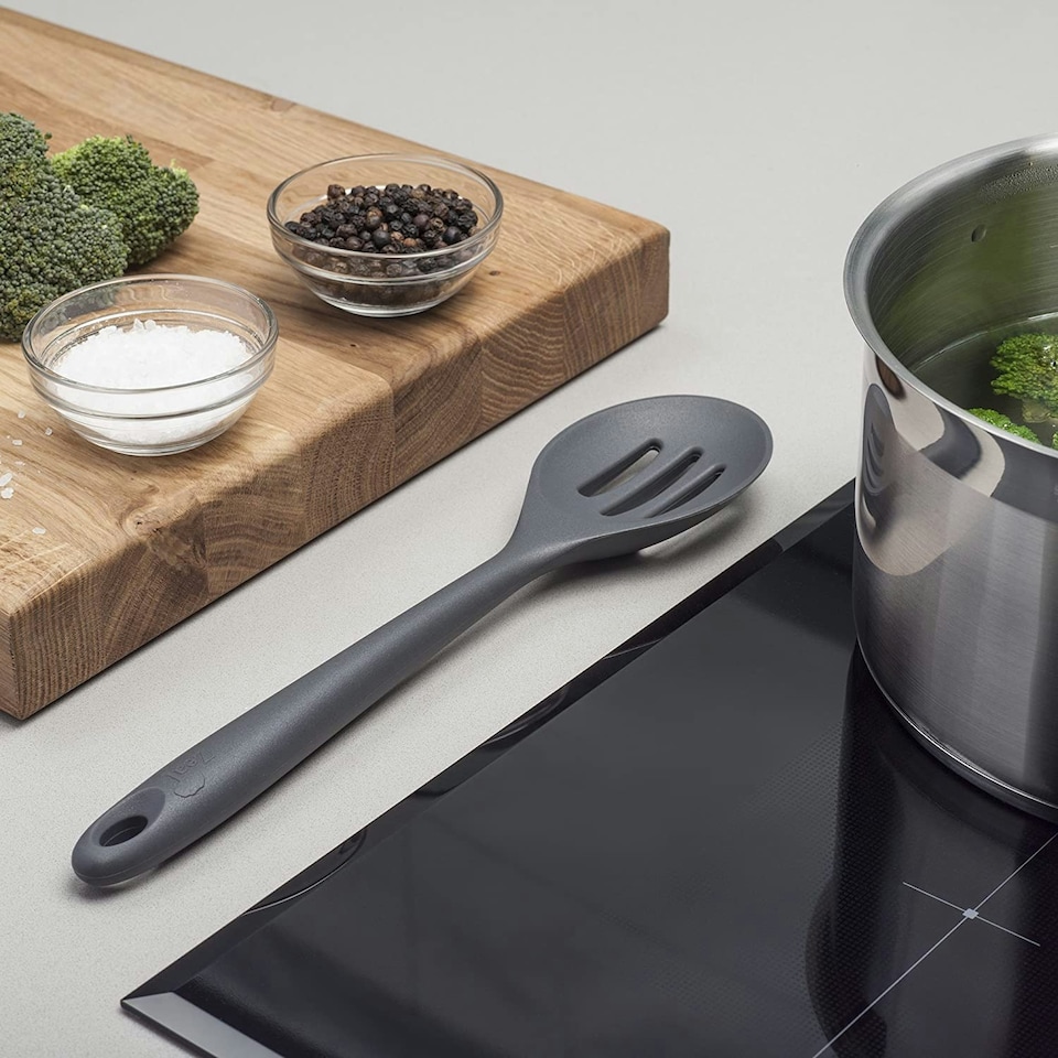 image 1 of Zeal Silicone Slotted Spoon 28cm, Dark Grey