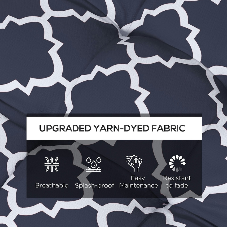 image 1 of Outsunny Set of 4 Outdoor Seat Cushions Water Repellent Seat Pads with Ties | Blue | Blue | 4