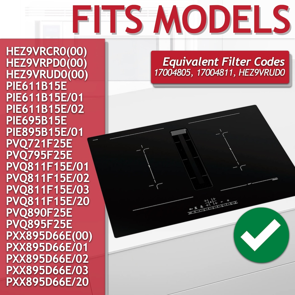 image 1 of SPARES2GO Activated Carbon Filter for Bosch HEZ PIE PVQ PXX Cooker Hood (Pack of 4 Filters)