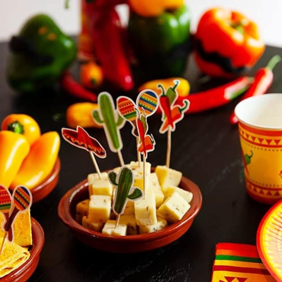 image 1 of Fiesta Paper Cocktail Picks 9cm - Pack of 12