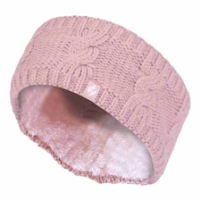 Ladies Cable Knitted Fleece Lined Thermal Winter Ear Warmer Headband | Pink | Light Pink | One Size | 1