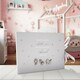 image 6 of Baby Keepsake Guest Book with Silver Plated Rattle Pram and Booties