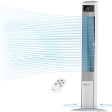 PureMate 47-Inch Oscillating Bladeless Tower Fan & Air Purifier (White)