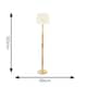 image 2 of ValueLights Wakefield Two Shelf Wooden Floor Lamp White Trim Shade & Bulb | Brown | White