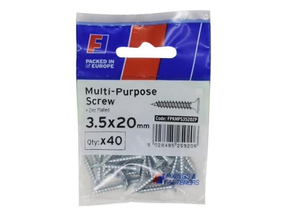 ForgeFix - Multi-Purpose Pozi Screw CSK ST ZP 3.5 x 20mm ForgePack 40