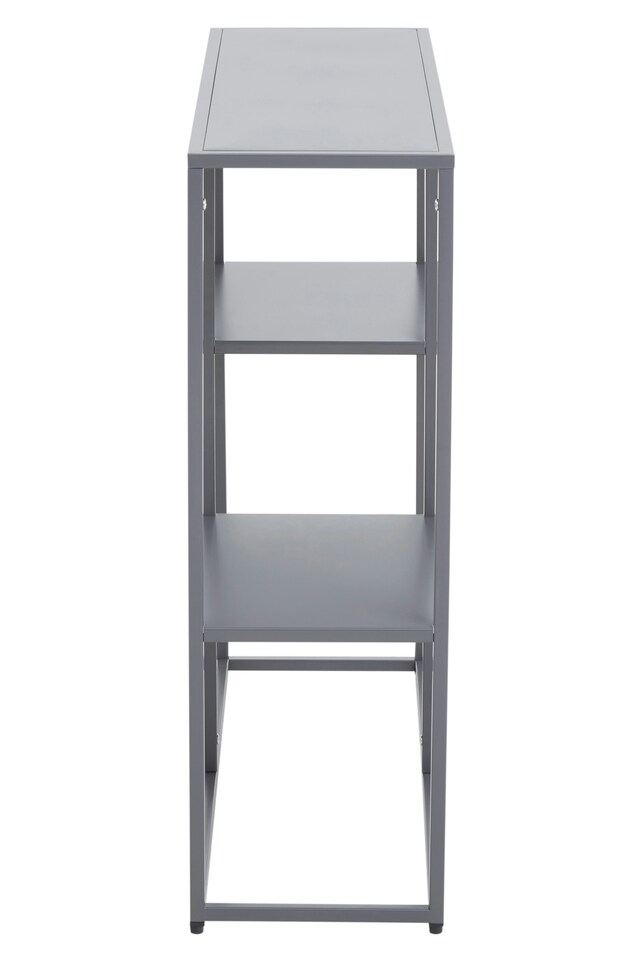 image 1 of Orsina Stylish Grey Metal Multi Shelf Unit, Practical Design Corner Shelf Unit, Multi Level Narrow Shelving Unit