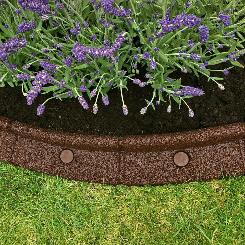 image 1 of Pack of 25 x 1m Flexi Border Garden Edging in Brown Brown