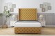 image 1 of Sloomy Arundel Mustard Plush Bed Frame With Mattress With 50"  Upholstered Wingback Headboard 6' Super King