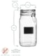 image 3 of Bormioli Rocco Lavagna Glass Storage Jars with Labels - 1.5 Litre - Pack of 6
