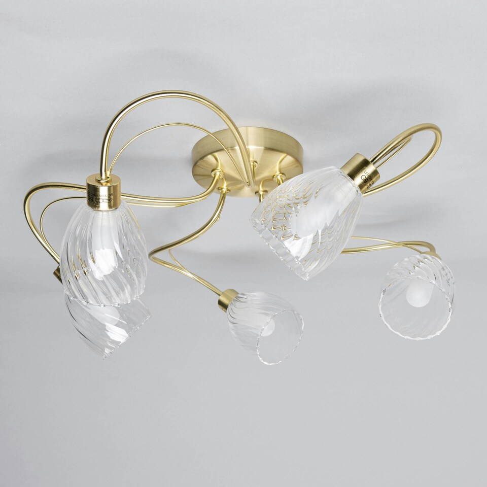 image 1 of BHS Arya Bathroom Flush Ceiling Light | Gold | Satin Brass | 1